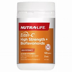 Ester-C High Strength + Bioflavonoids 120 Tabs Nutra-Life 